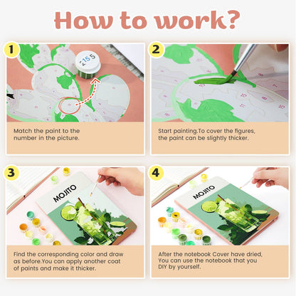 Muddled Mint and Lime Cooler paint by numbers notebook – image 21
