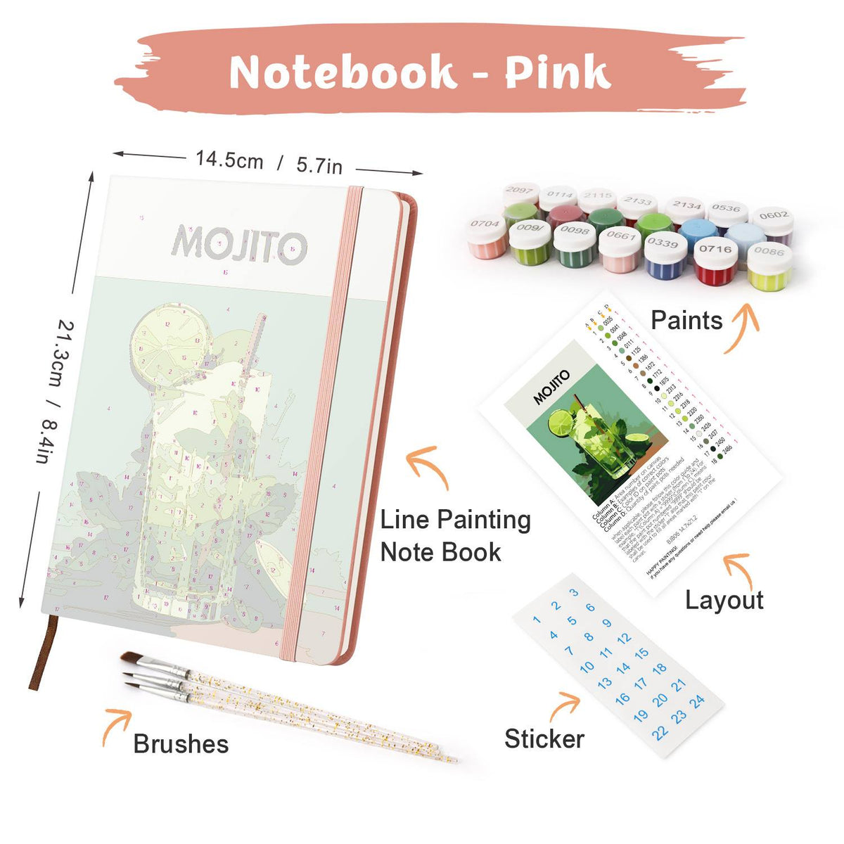 Muddled Mint and Lime Cooler paint by numbers notebook – image 23