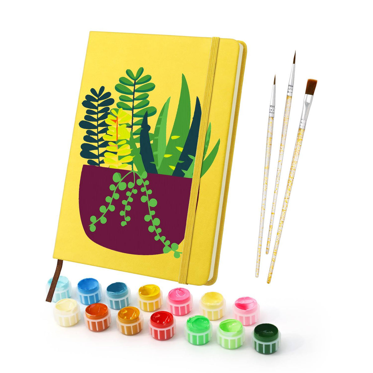 Trailing Succulents in Burgundy paint by numbers notebook – image 3