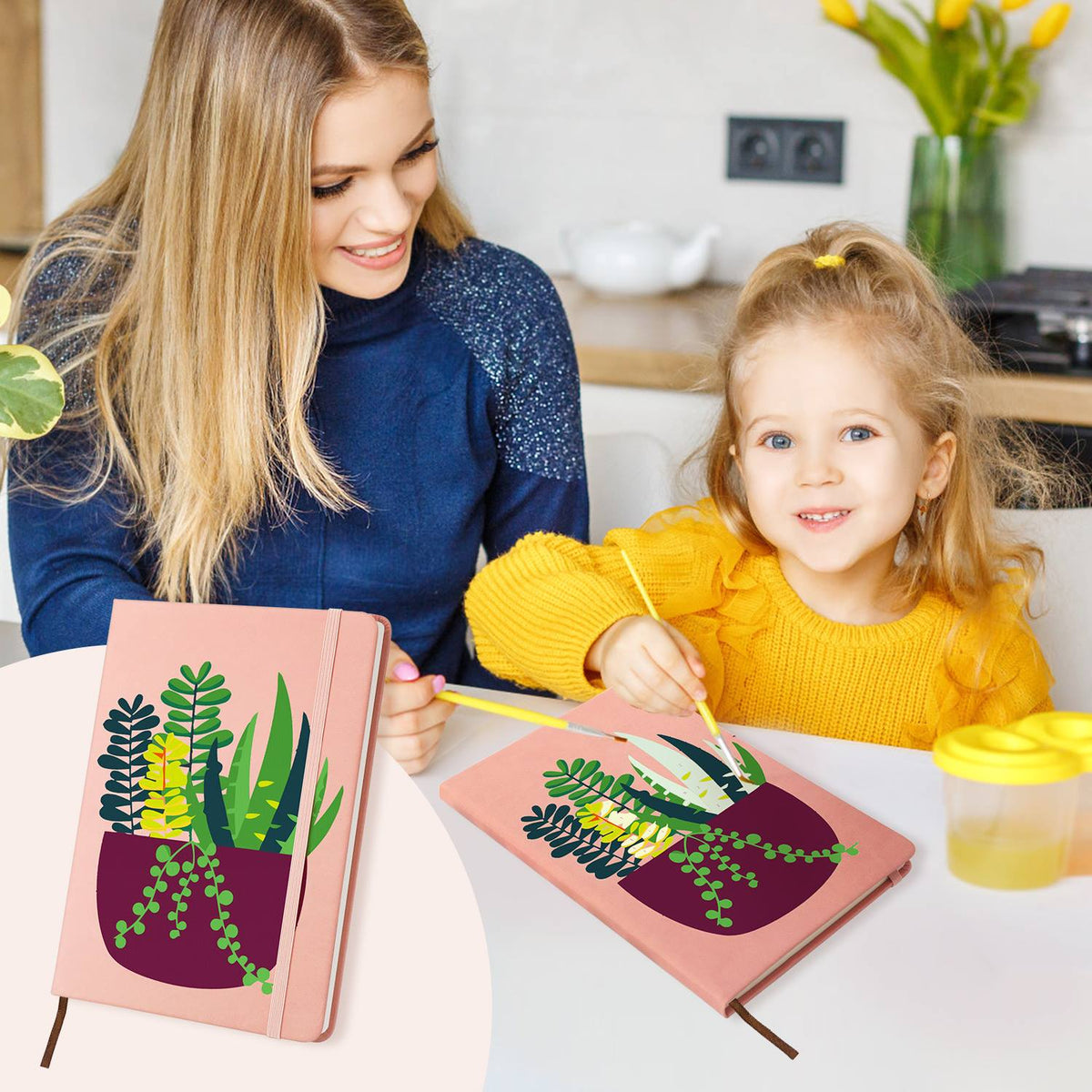Trailing Succulents in Burgundy paint by numbers notebook – image 17