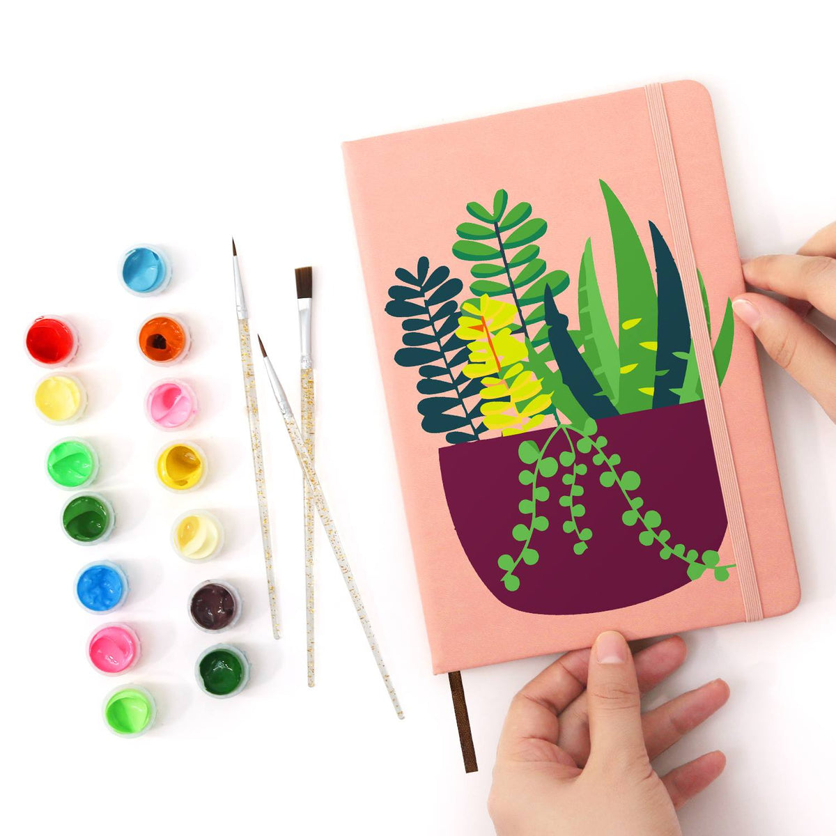 Trailing Succulents in Burgundy paint by numbers notebook – image 19