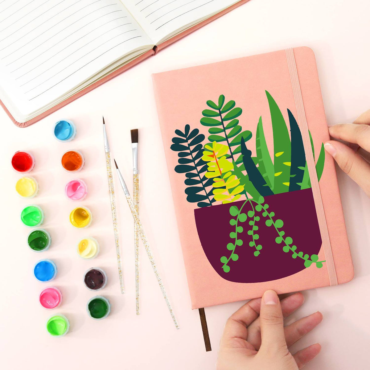 Trailing Succulents in Burgundy paint by numbers notebook – image 20