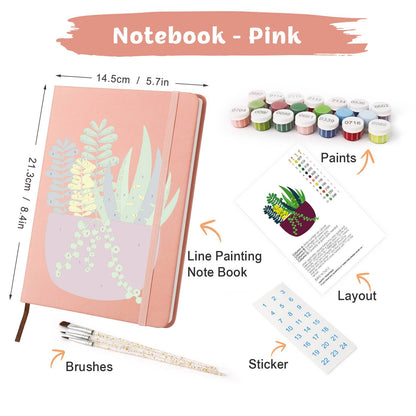 Trailing Succulents in Burgundy paint by numbers notebook – image 24