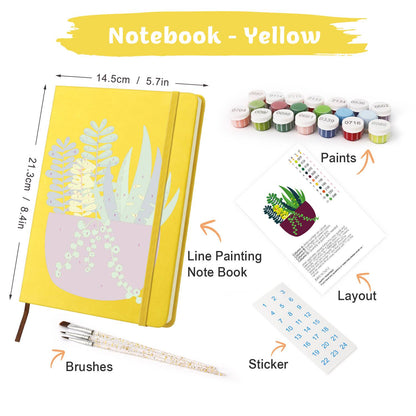 Trailing Succulents in Burgundy paint by numbers notebook – image 25
