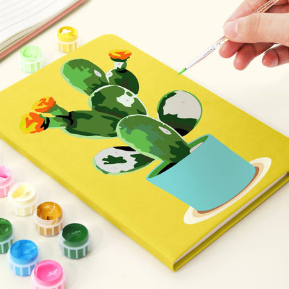 Flowering Cactus in Turquoise Pot paint by numbers notebook – image 6