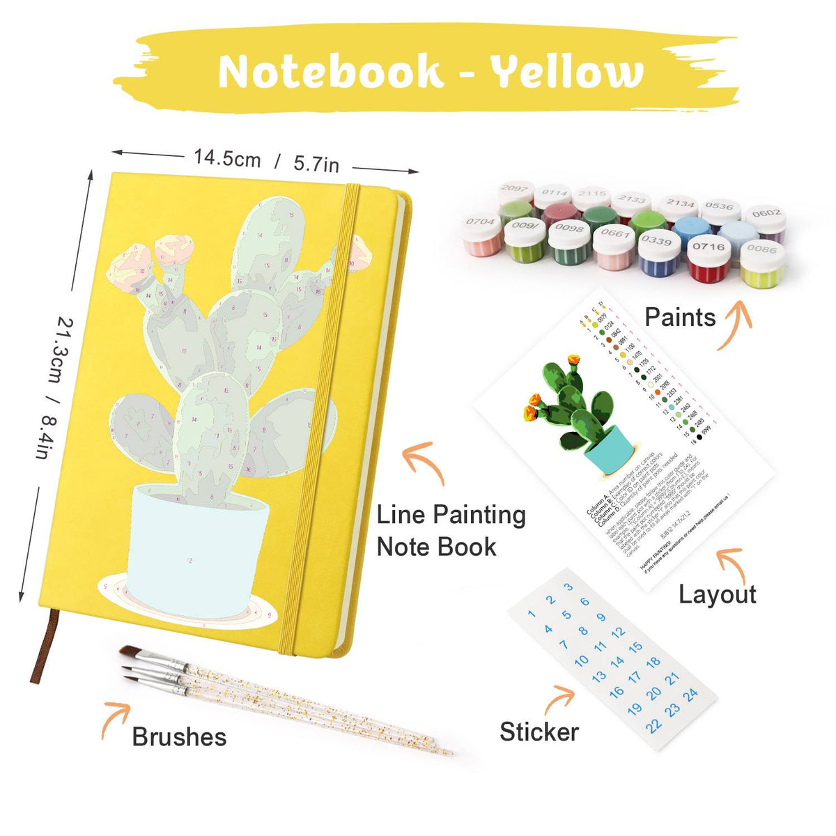 Flowering Cactus in Turquoise Pot paint by numbers notebook – image 25