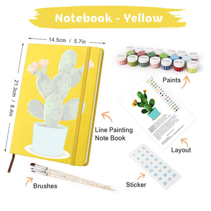 Flowering Cactus in Turquoise Pot paint by numbers notebook – image 25