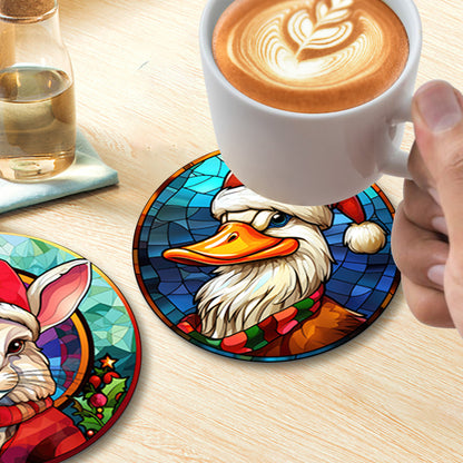 Stained Glass Santa Hat Menagerie paint by numbers coasters – image 14