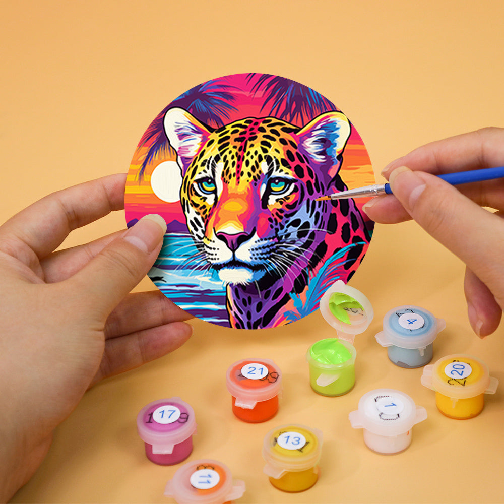 Neon Sunset Wildlife Portraits paint by numbers coasters – image 8