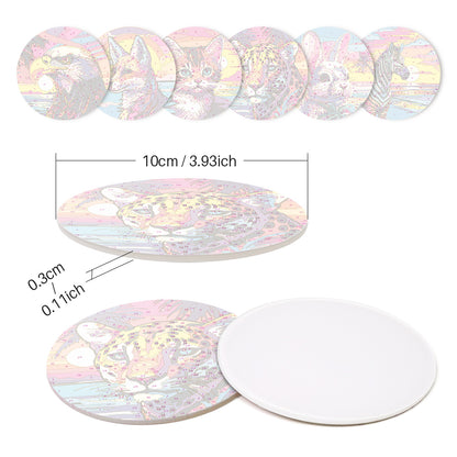 Neon Sunset Wildlife Portraits paint by numbers coasters – image 9