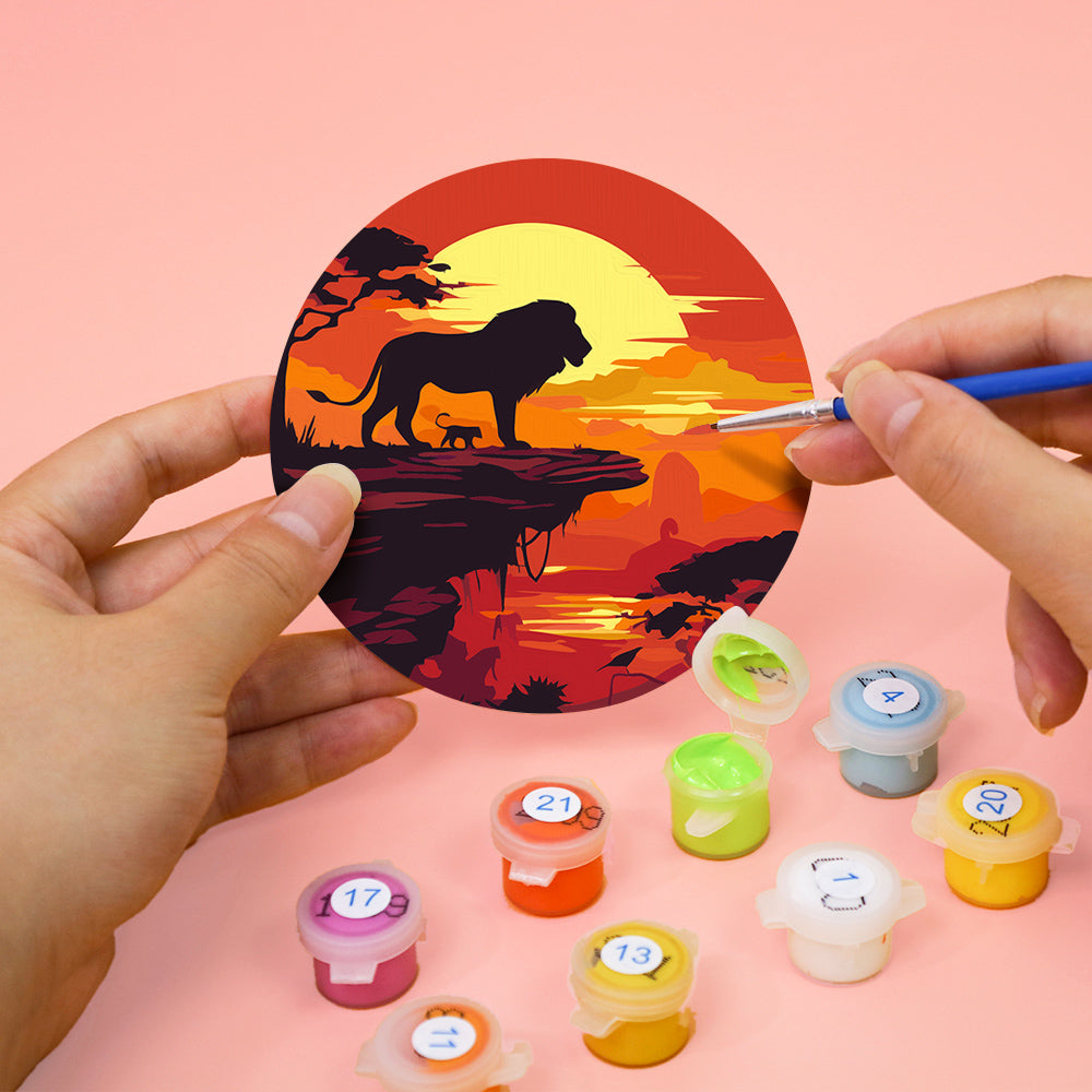 Fiery Sunset Silhouettes paint by numbers coasters – image 8