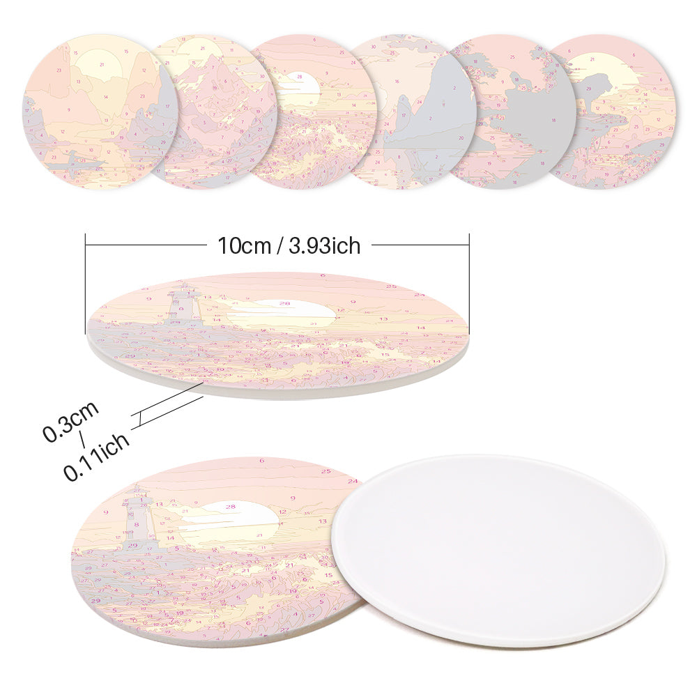 Fiery Sunset Silhouettes paint by numbers coasters – image 9