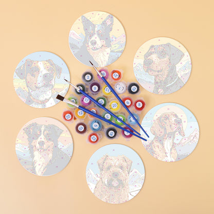 Alpine Pup Portraits paint by numbers coasters – image 4