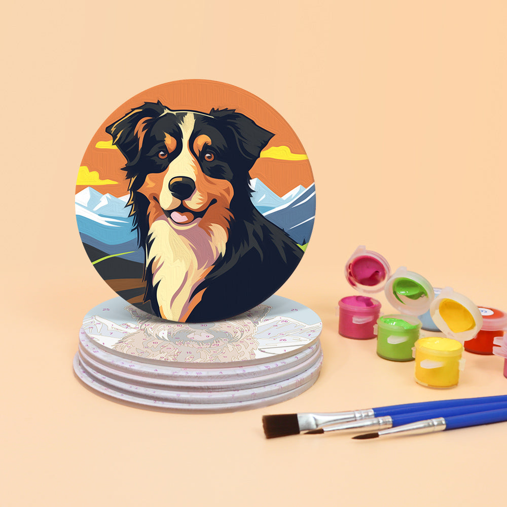 Alpine Pup Portraits paint by numbers coasters – image 5
