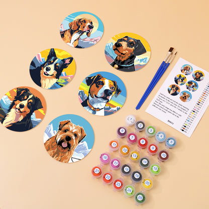 Alpine Pup Portraits paint by numbers coasters – image 6