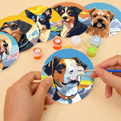 Alpine Pup Portraits paint by numbers coasters – image 7