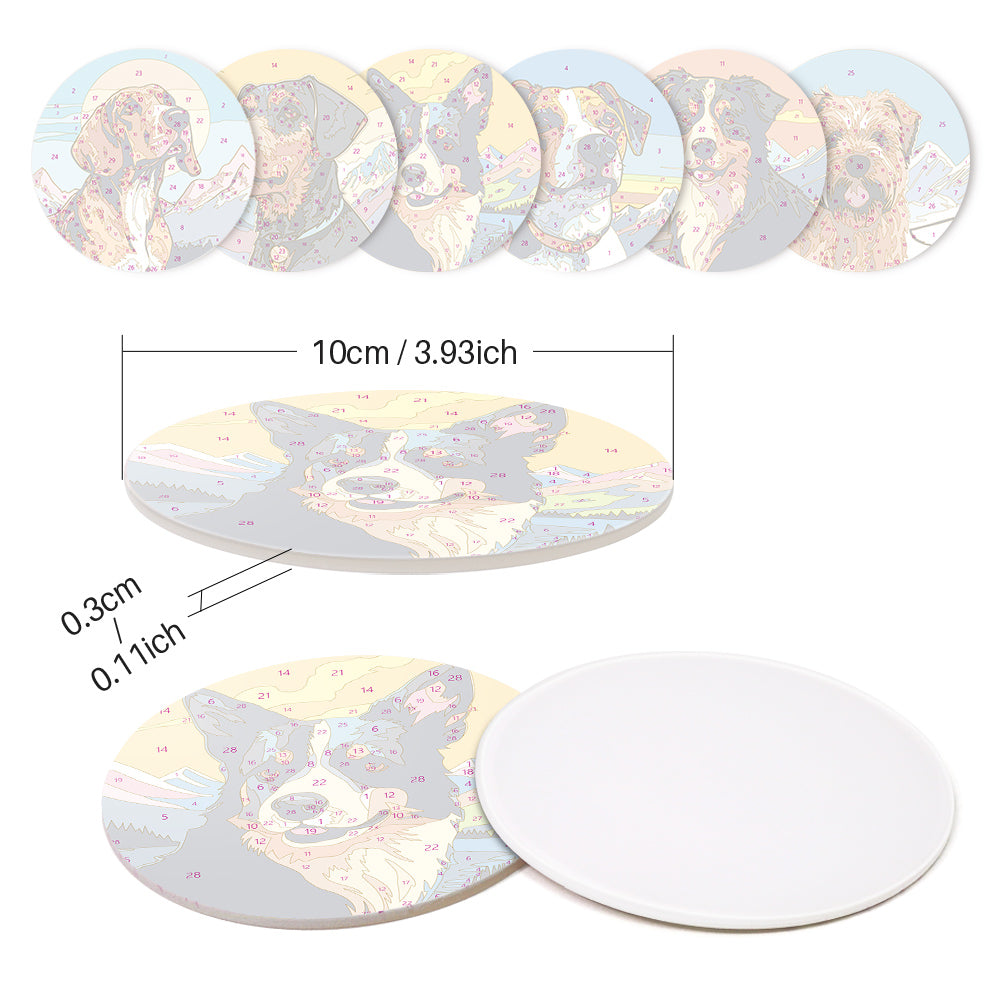 Alpine Pup Portraits paint by numbers coasters – image 9
