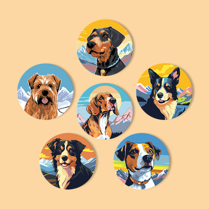 Alpine Pup Portraits paint by numbers coasters – image 12