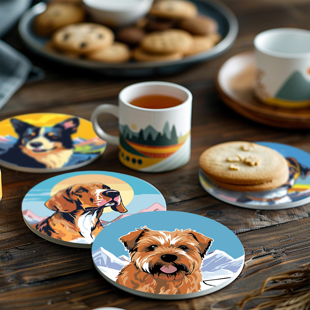 Alpine Pup Portraits paint by numbers coasters – image 14