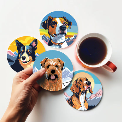 Alpine Pup Portraits paint by numbers coasters – image 18