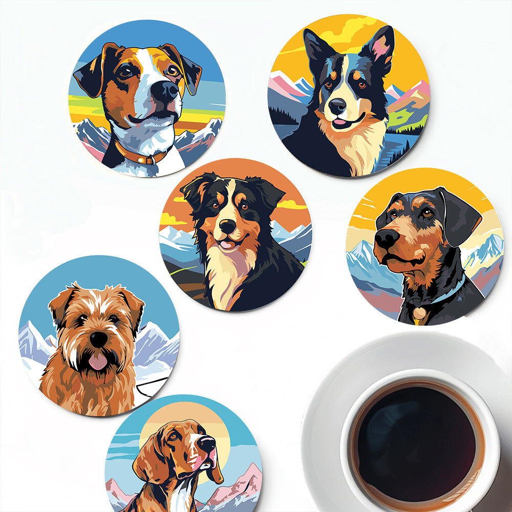 Alpine Pup Portraits paint by numbers coasters – image 20