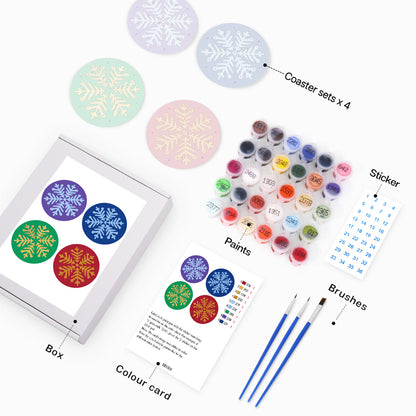 Jewel-Tone Snowflakes paint by numbers coasters – image 2