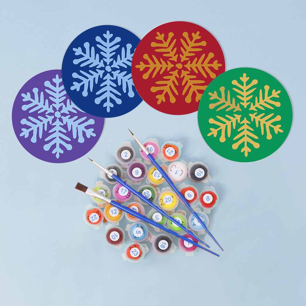 Jewel-Tone Snowflakes paint by numbers coasters – image 3