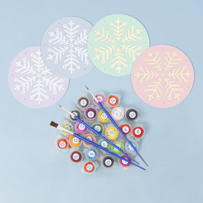Jewel-Tone Snowflakes paint by numbers coasters – image 4
