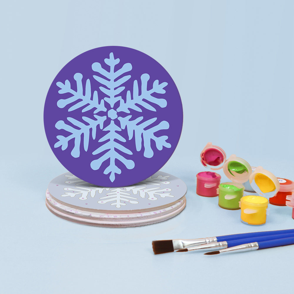 Jewel-Tone Snowflakes paint by numbers coasters – image 5