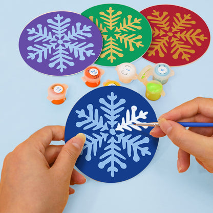 Jewel-Tone Snowflakes paint by numbers coasters – image 7