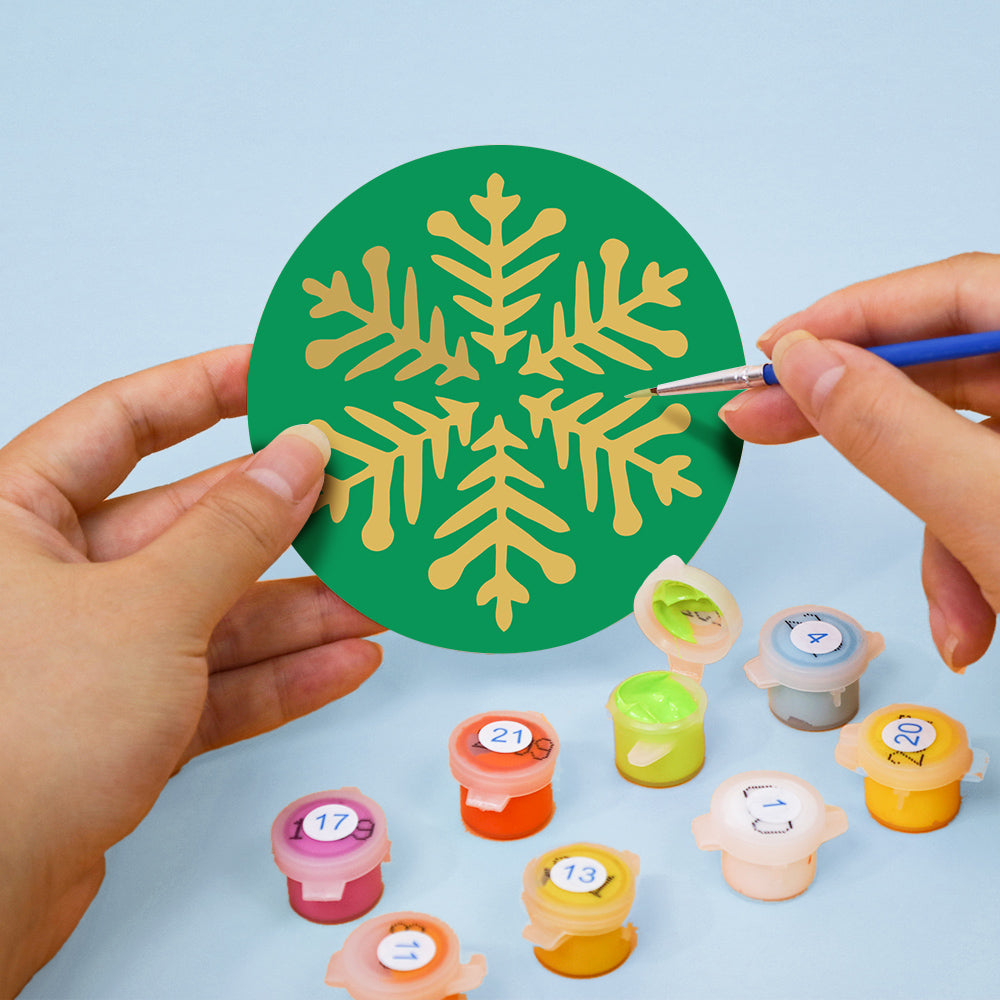 Jewel-Tone Snowflakes paint by numbers coasters – image 8