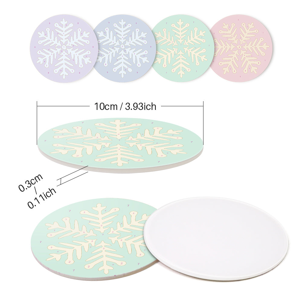 Jewel-Tone Snowflakes paint by numbers coasters – image 9