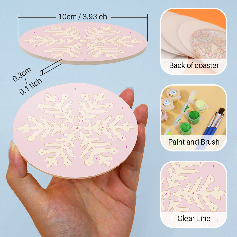 Jewel-Tone Snowflakes paint by numbers coasters – image 10
