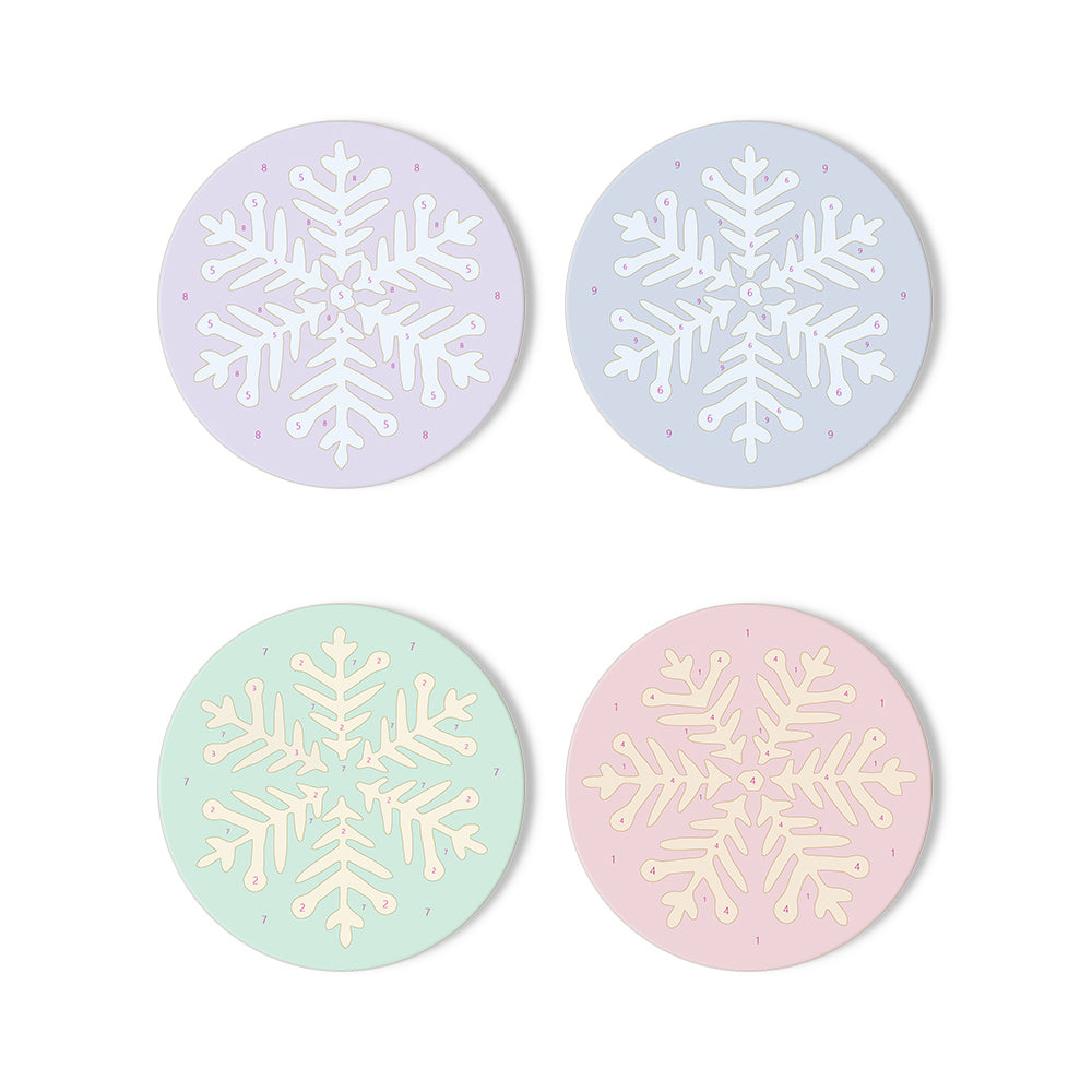 Jewel-Tone Snowflakes paint by numbers coasters – image 12
