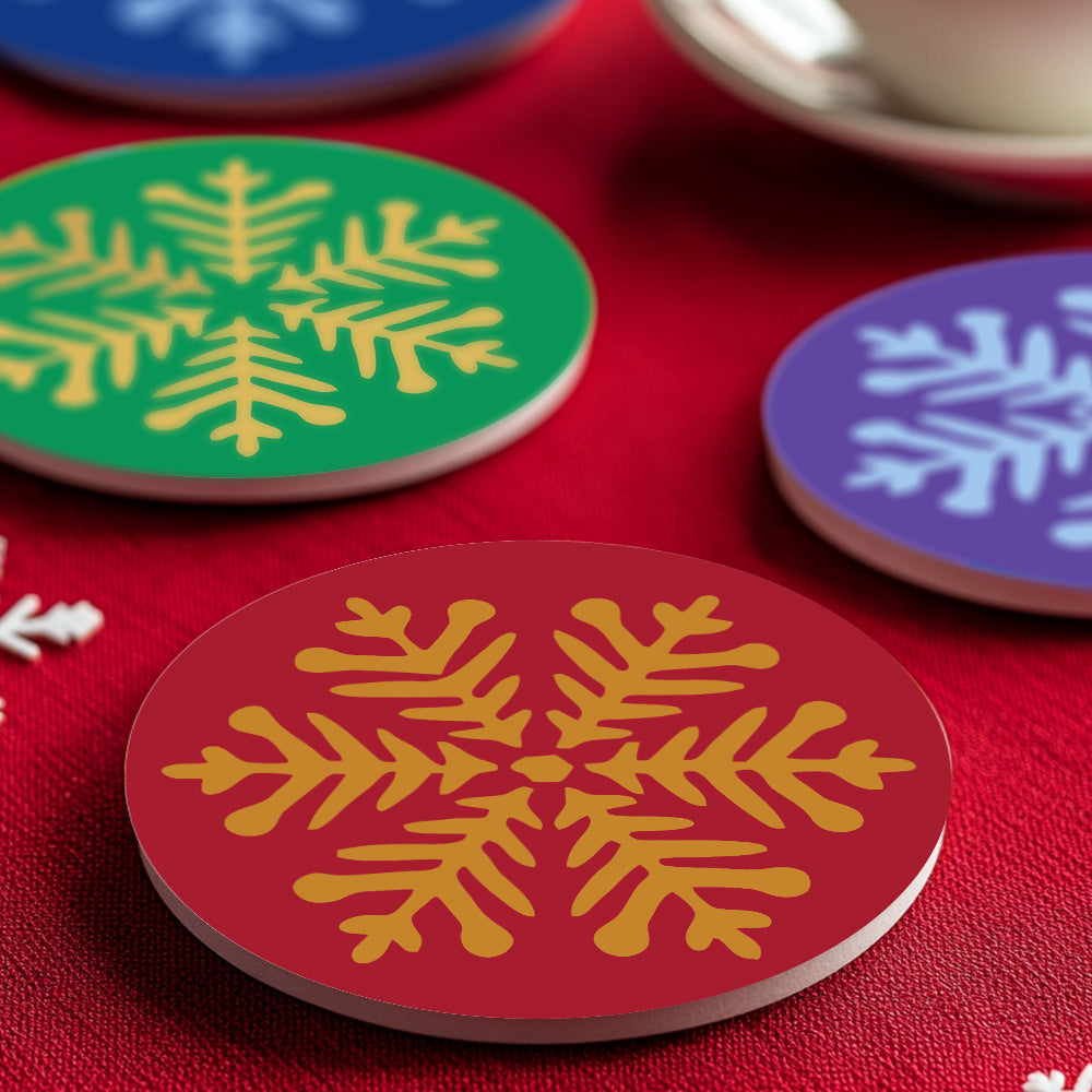 Jewel-Tone Snowflakes paint by numbers coasters – image 14