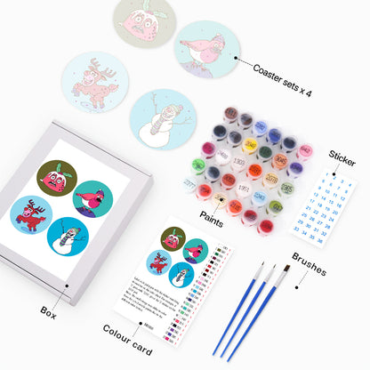 Cheeky Robin and Pudding Pals paint by numbers coasters – image 2