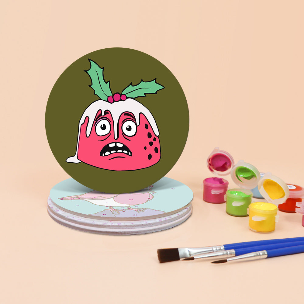 Cheeky Robin and Pudding Pals paint by numbers coasters – image 5