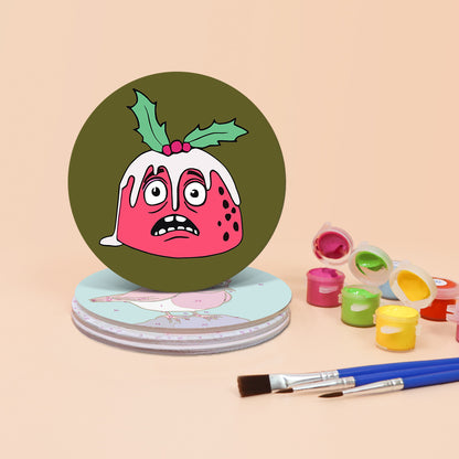 Cheeky Robin and Pudding Pals paint by numbers coasters – image 5