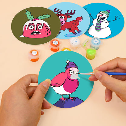 Cheeky Robin and Pudding Pals paint by numbers coasters – image 7
