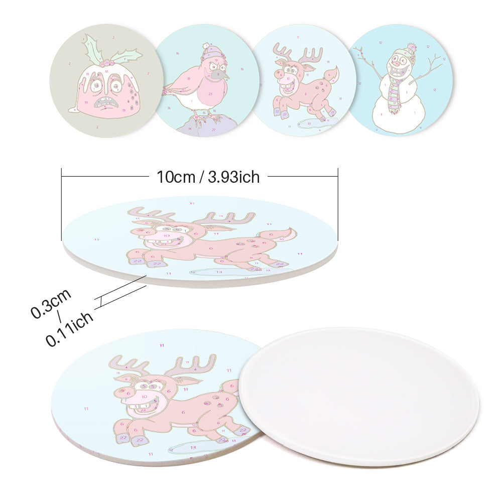 Cheeky Robin and Pudding Pals paint by numbers coasters – image 9