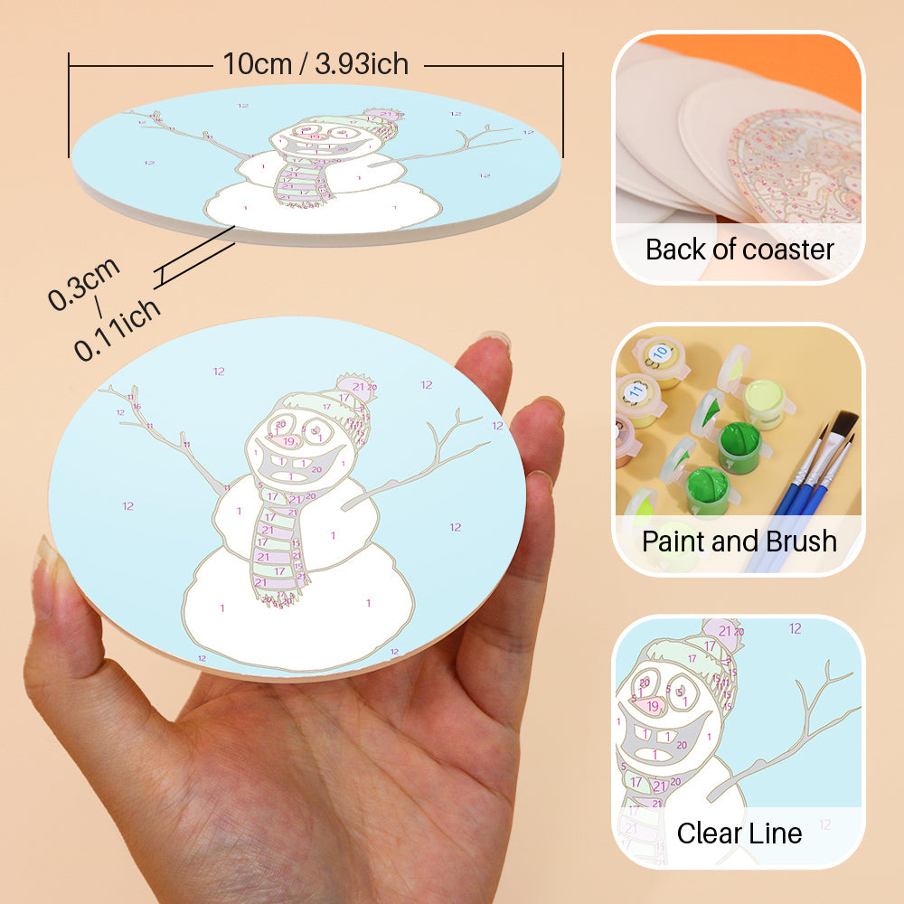Cheeky Robin and Pudding Pals paint by numbers coasters – image 10