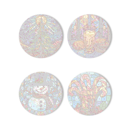 Stained Glass Christmas Eve paint by numbers coasters – image 12