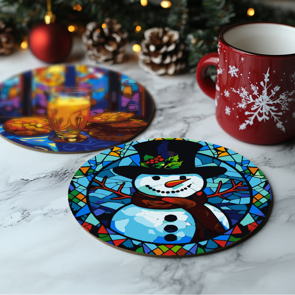 Stained Glass Christmas Eve paint by numbers coasters – image 14