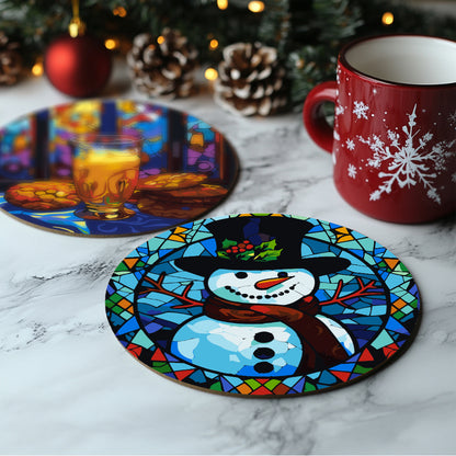 Stained Glass Christmas Eve paint by numbers coasters – image 14