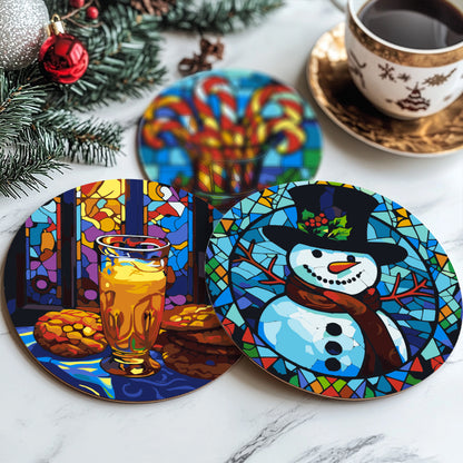 Stained Glass Christmas Eve paint by numbers coasters – image 15
