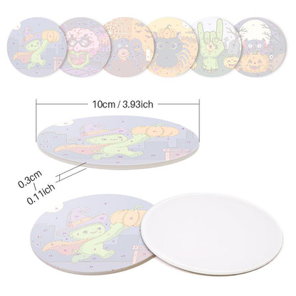 Goofy Zombie and Spider Party paint by numbers coasters – image 9