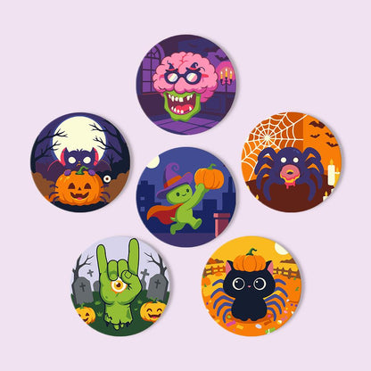 Goofy Zombie and Spider Party paint by numbers coasters – image 13