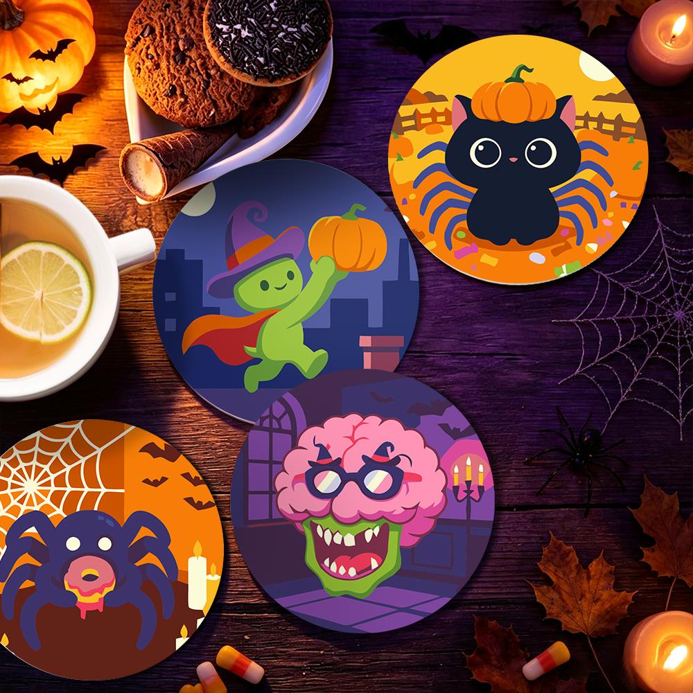 Goofy Zombie and Spider Party paint by numbers coasters – image 19