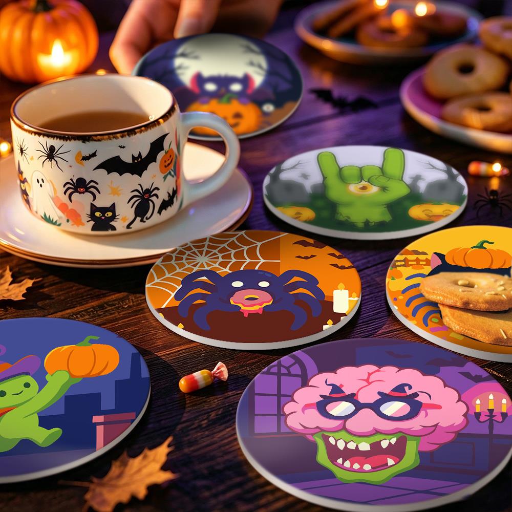 Goofy Zombie and Spider Party paint by numbers coasters – image 20