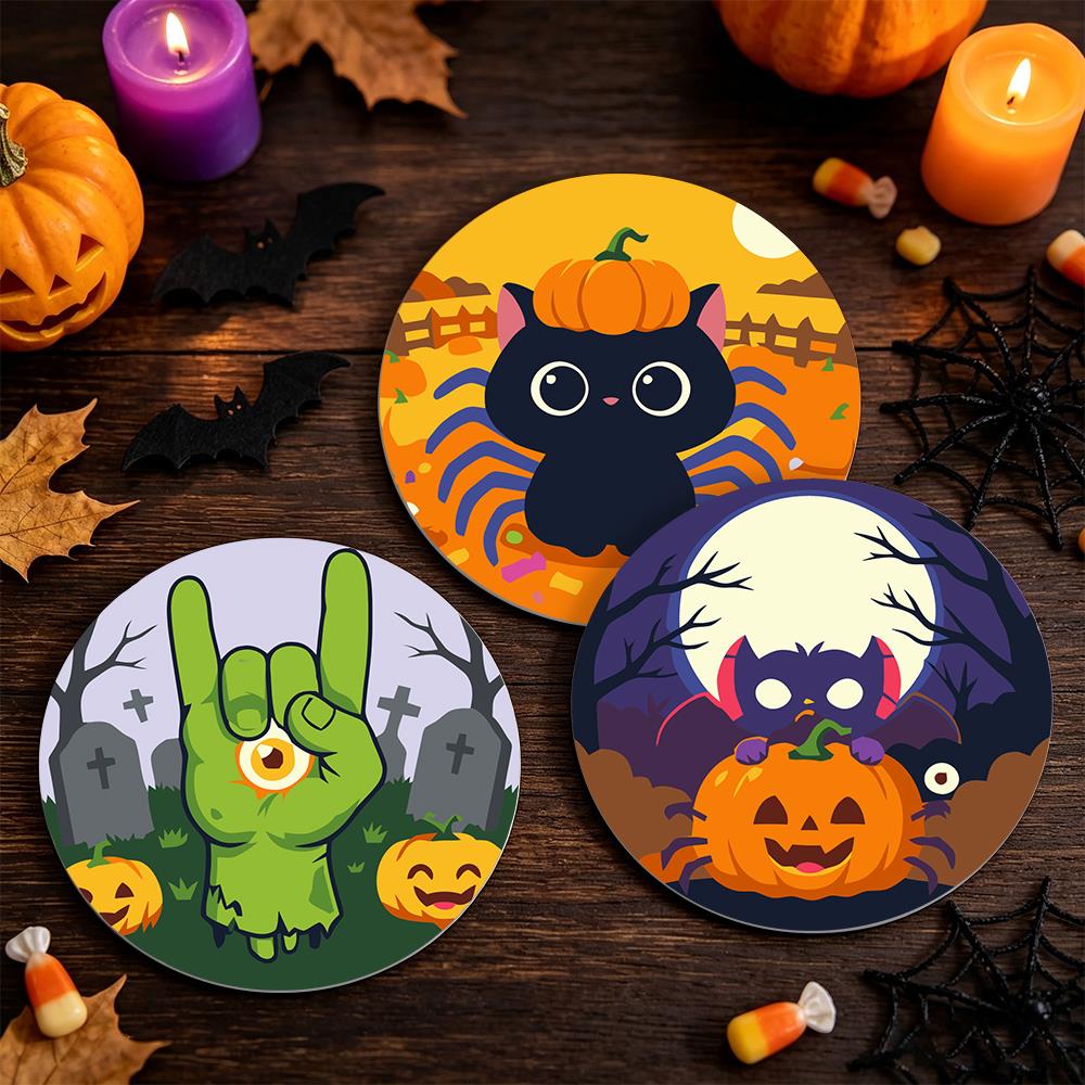 Goofy Zombie and Spider Party paint by numbers coasters – image 21